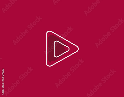 A modern play icon illustrated in a vibrant triangular shape, perfect for representing video or multimedia content in a sleek and engaging visual approach.