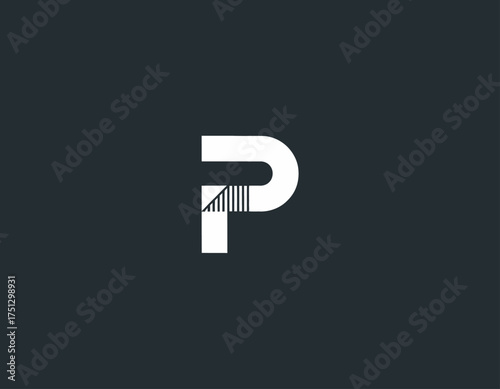 An artistic logo featuring the letter 'P', beautifully crafted with sophisticated patterns, combining modern aesthetics with a touch of abstract design.