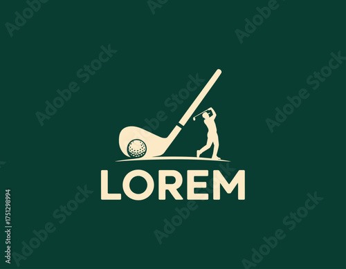 A dynamic and visually appealing golf logo featuring a golfer in action, ideal for golf clubs, sports brands, and related services to convey energy and excitement.