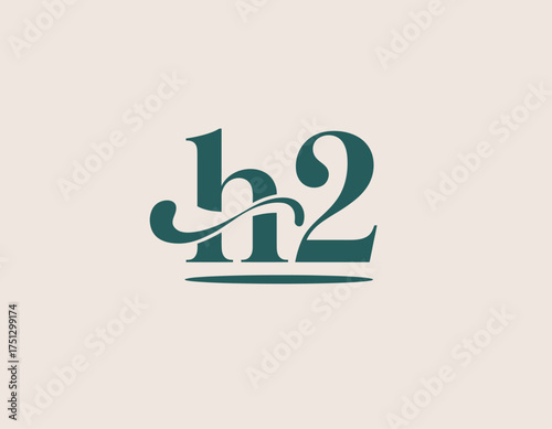 A stylized h2 logo with an elegant design suggests sophistication and tradition, perfect for luxury brands or services looking to convey a high-quality image.