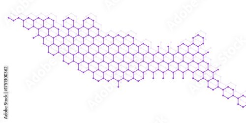 Abstract hexagon line gradient background, futuristic technology and science concept