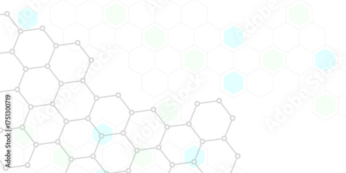 Medical background or science design. Molecular structure and chemical compounds. Geometric and polygonal abstract background