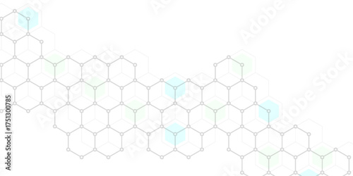 Medical background or science design. Molecular structure and chemical compounds. Geometric and polygonal abstract background