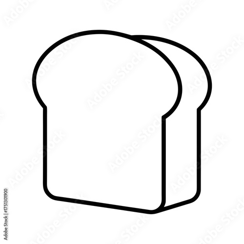 bread slice outline line art vector