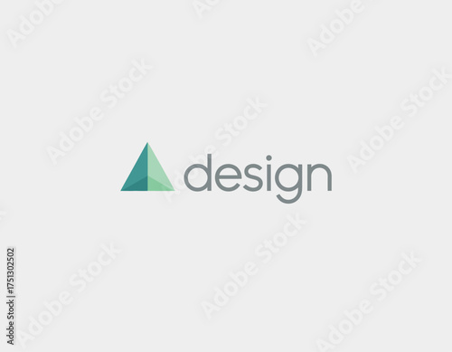 This image features a minimalistic triangle shape accompanied by modern font, representing simplicity and a sophisticated approach to design suitable for various artistic endeavors.