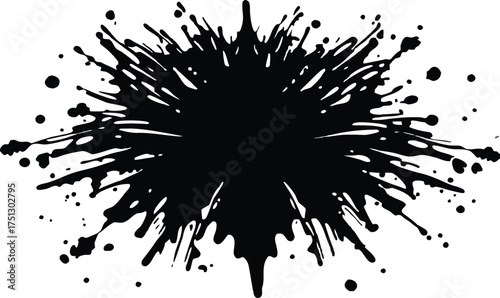 Black Ink Splatter Explosion Burst Shape splash paint