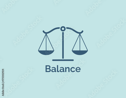 This modern scales logo illustrates the concept of balance, featuring a simplified design that signifies justice, equality, and the pursuit of harmony within society.