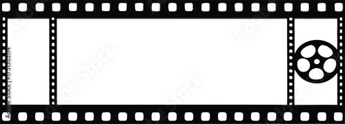 An old film strip frame with a blank 35mm negative border is a classic cinema illustration for photography