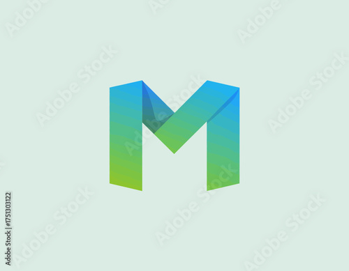 An eye-catching letter M logo featuring a striking gradient effect, symbolizing innovation and dynamism in a contemporary and professional manner suitable for modern brands.