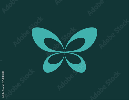 A sleek and modern interpretation of a butterfly symbol, focusing on minimalism and elegance to convey concepts of transformation and beauty in a captivating manner.