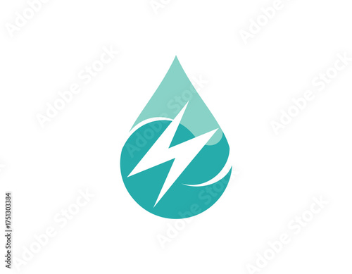 This image combines a water drop and lightning bolt, symbolizing energy and hydration, capturing the essence of innovation in an eye-catching, modern design.