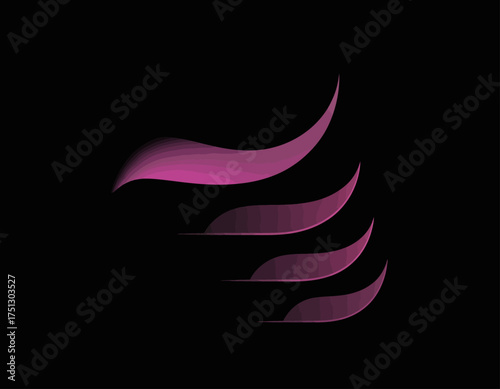 An artistic representation of dynamic waves in gradient shades of pink and purple, symbolizing movement and energy, evoking feelings of creativity and lively emotions.