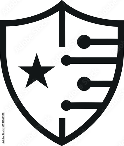 Shield and Sword Coat of Arms Icon Logo Design