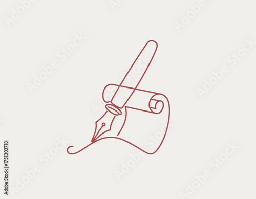 This image showcases a beautifully drawn pen with an intricate nib alongside a scroll, symbolizing the art of writing and communication throughout history.