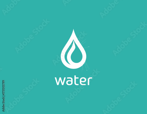 This minimalistic water droplet logo captures freshness and purity, making it an excellent representation for brands associated with water, hydration, and wellness.