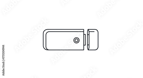 Wallpaper Mural Outline drawing of a modern door lock latch mechanism. Torontodigital.ca