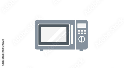 Modern Gray Microwave Oven with Digital Control Panel.
