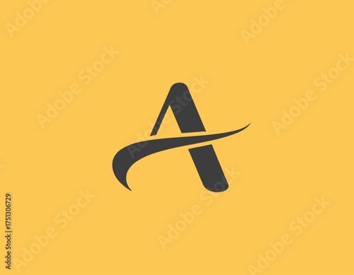 This stylized logo features a memorable letter A with a smooth, flowing curve, representing creativity, sophistication, and a modern approach to branding and identity.