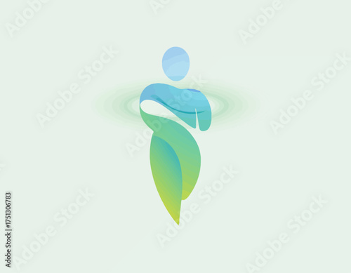 A graceful abstract logo design that embodies concepts of wellness and serenity, perfect for spas, health coaches, or wellness retreats looking to attract a mindful audience.