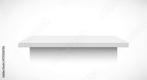 Empty White Rectangular Display Stand Podium for Product Presentation.