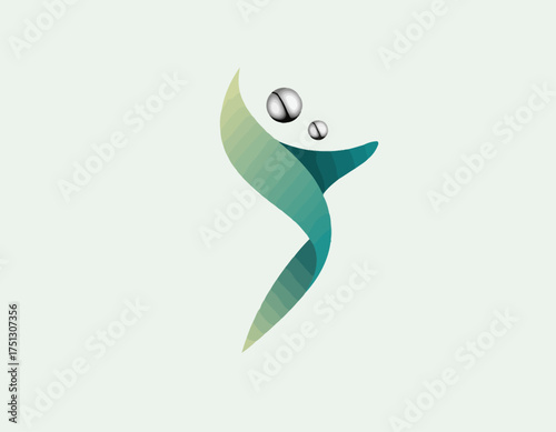 This logo showcases a fluid figure that represents health, movement, and vitality. Its green color palette symbolizes wellness and a connection to nature.