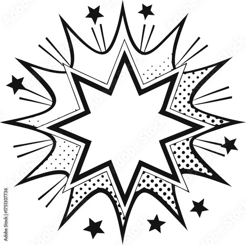 Starburst speech bubble comic explosion vector