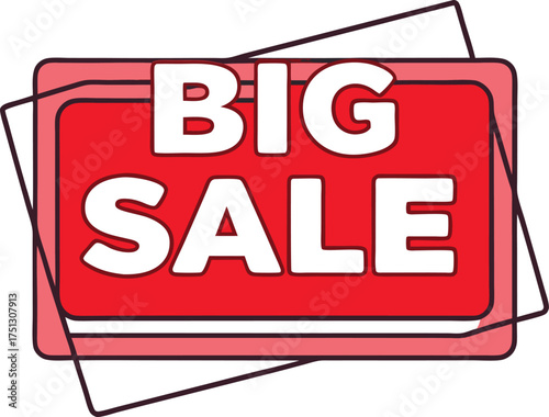 Big sale announcement red graphic white