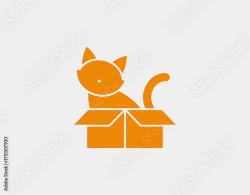 This delightful vector illustration shows a cute cat playfully perched on the edge of a cardboard box, capturing the joy and curiosity found in everyday moments and pets.