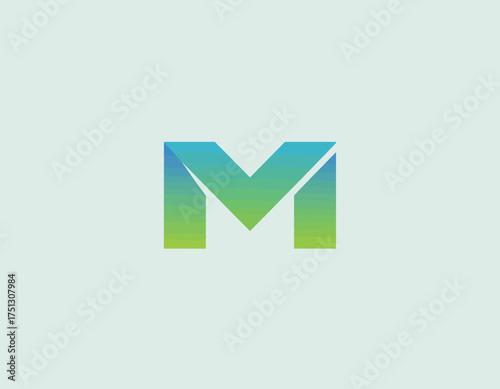 This vibrant M logo utilizes a fresh gradient color palette, embodying modern design elements suitable for technology or entertainment brands.