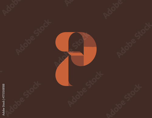 An elegant and modern letter P logo in a warm orange hue symbolizes positivity and creativity, ideal for businesses seeking a fresh and refined visual identity.