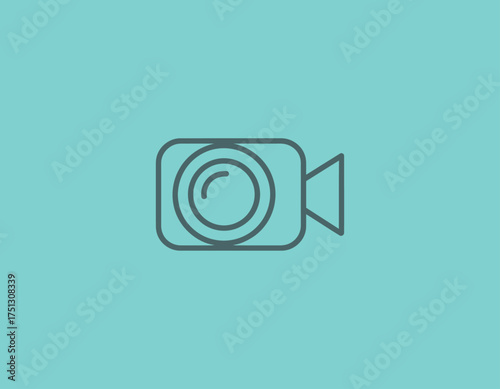 A minimalist camera icon design perfect for photography or videography applications, showcasing a clean and modern aesthetic tailored for creative professionals.