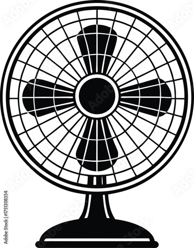 Black fan silhouette object appliance