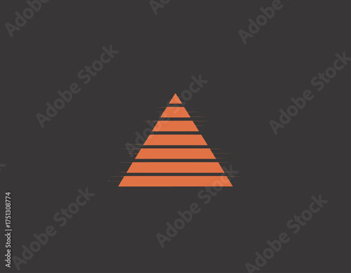 This image features a stylized triangular shape filled with gradient stripes, evoking feelings of modernity and forward-thinking design for potential branding applications.
