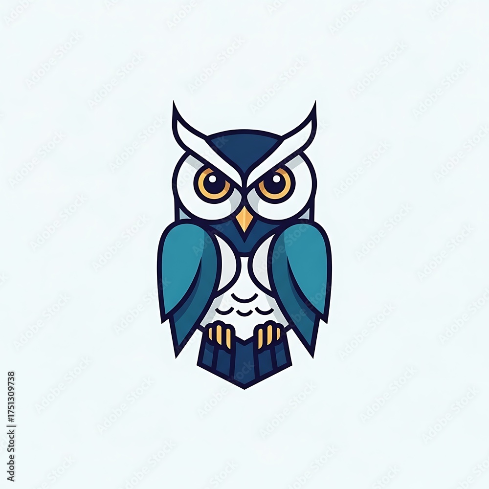 Naklejka premium Stylized Owl Illustration - A Modern and Minimalist Design.