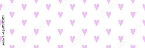 Adoring Valentine Hearts banner, seamless pattern