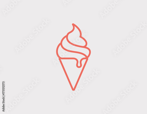 This artistic illustration depicts a swirl ice cream cone, symbolizing joy and refreshment. Perfect for summer-themed projects or desserts related content. Enjoy the sweetness!