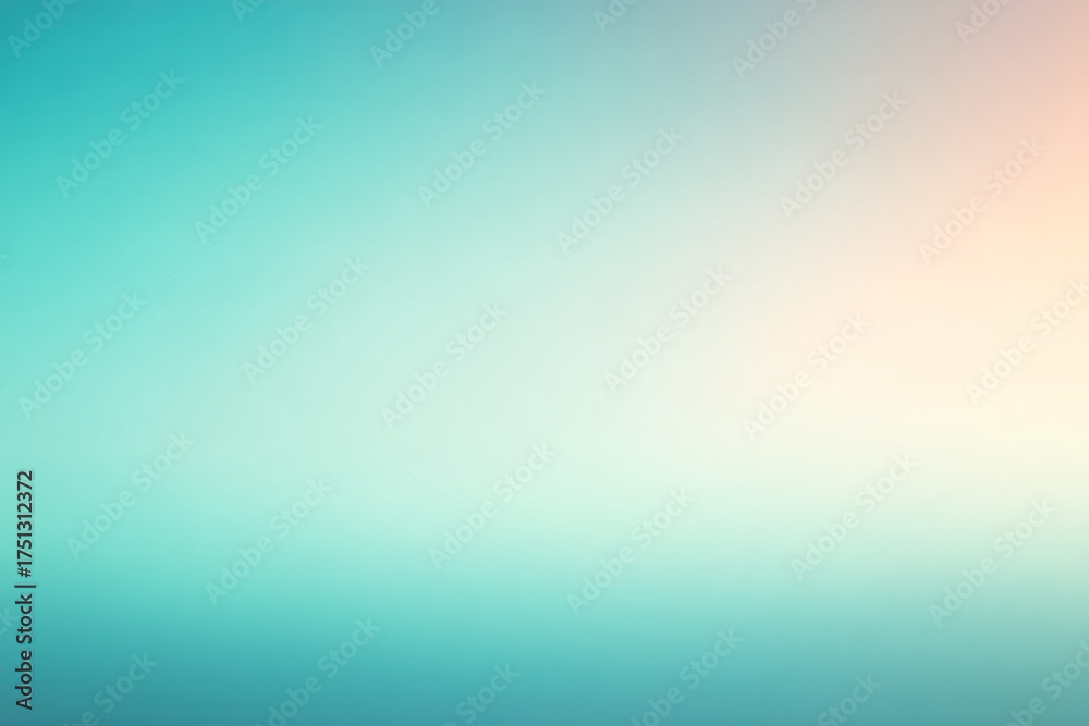 Obraz premium Soft Aqua Gradient Background with Peach Glow, Minimal Elegant Abstract Blur Texture for Luxury Branding, Website, and Modern Design Concepts