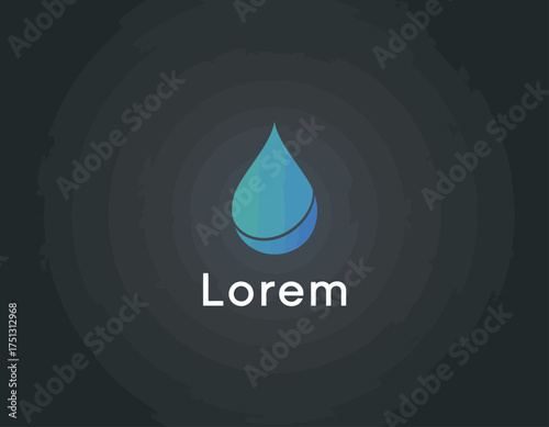 A sleek design featuring a stylized water droplet in gradient colors, representing freshness and clarity. This image conveys purity and environmental consciousness beautifully.