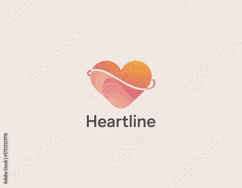 This charming heart logo encapsulates the essence of love and connectivity, suitable for brands in healthcare, relationships, or community-focused initiatives aiming for warmth.