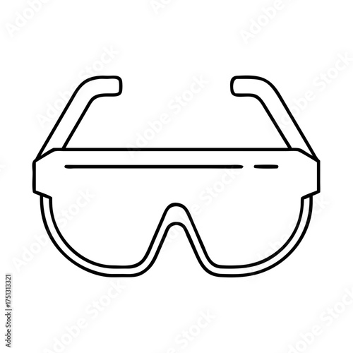 Vector art of safety goggles, a protective eyewear designed to shield the eyes from debris, chemicals, and impact, often used in industrial, laboratory, or sports settings
