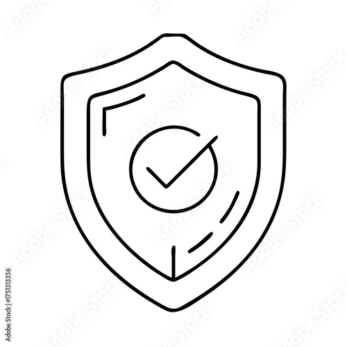 Vector art of shield icon with a checkmark inside, symbolizing security and approval