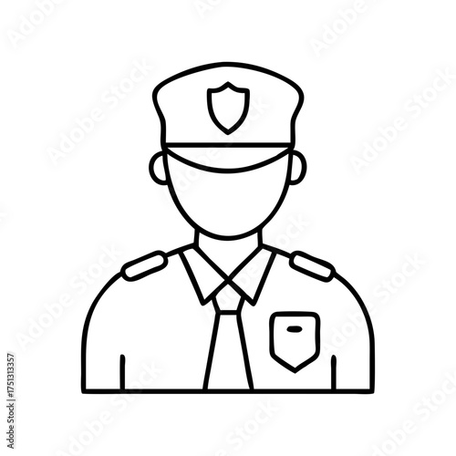 Vector art of icon of a police officer in uniform