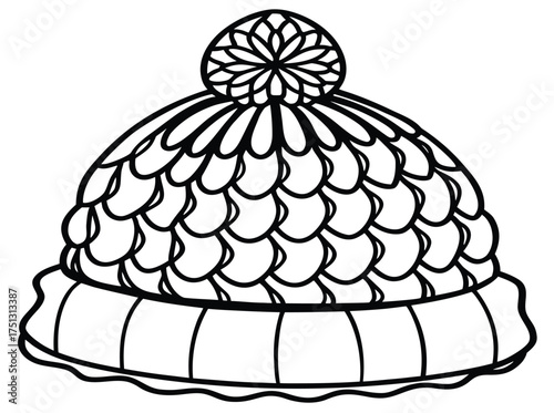 hand drawn vector illustration of a hat with a flower design