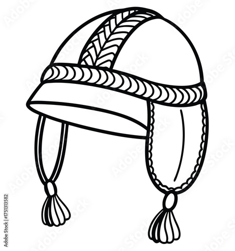 black and white helmet vector illustration