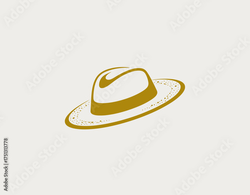 This logo showcases a stylized hat in modern design, embodying sophistication and fashion sense, making it perfect for brands in the apparel or lifestyle sector.