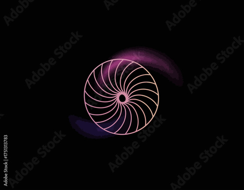 A captivating abstract swirl logo design featuring a dynamic spiral pattern in a colorful gradient, expressing energy, movement, and creativity in visuals.