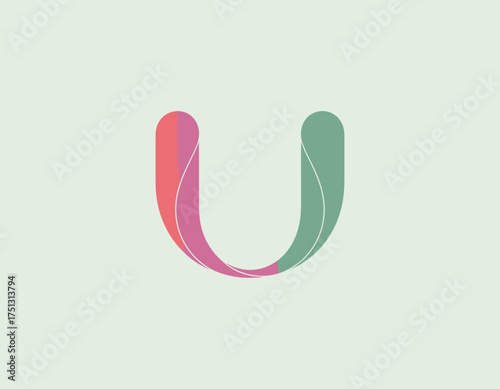 This image portrays a stunning U-shaped design in vibrant colors, symbolizing unity and connection while showcasing modern artistic sensibilities.