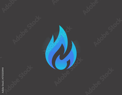 A bright blue flame icon radiating energy and warmth, set against a dark background that enhances its vibrant color, symbolizing passion and dynamism.