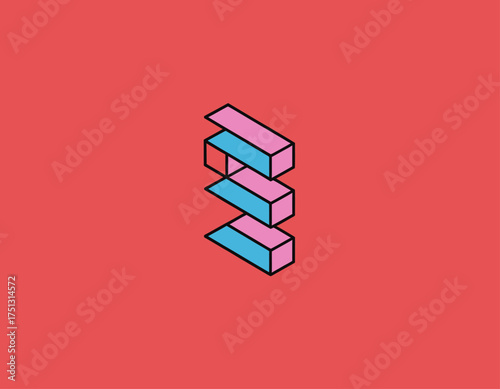 A colorful, 3D block design in vibrant hues, perfectly capturing the essence of modern design trends, suitable for creative projects and playful branding concepts.