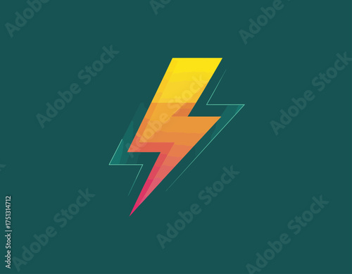 This image features a striking lightning bolt design, showcasing a gradient of yellow and pink, symbolizing energy, creativity, and dynamic movement in modern graphics.